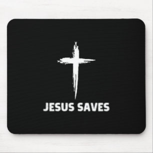 Tapis De Souris Jésus sauve petite croix grande foi 3 christ