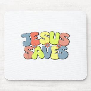 Tapis De Souris Jésus Sauve - Style Fleur Enfant Hipe