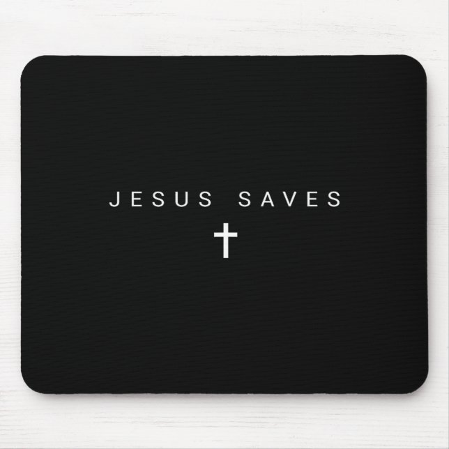 Tapis De Souris Jesus Saves Cross Subtle Christians Minimal Cathol (Devant)