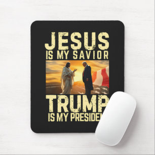 Tapis De Souris Jésus Trump - Jésus est mon Seigneur Sauveur
