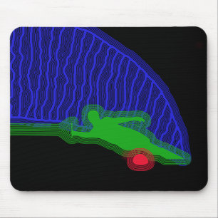 Tapis De Souris Jet de néon de skieur de l'eau de slalom