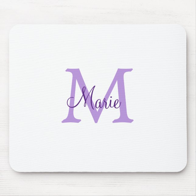 Tapis De Souris jeté simple minimal ajouter nom monogramme rose ro (Devant)