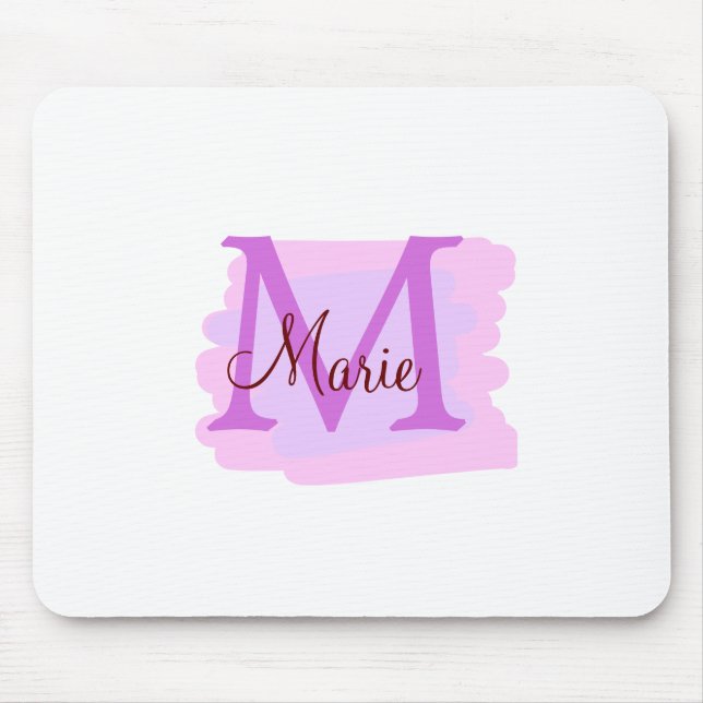 Tapis De Souris jeté simple minimal ajouter nom monogramme rose ro (Devant)