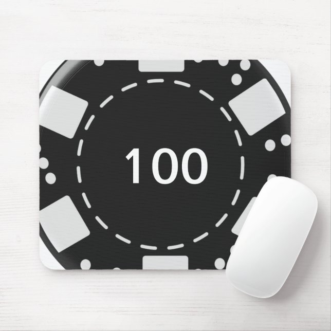 Tapis De Souris Jeton de poker noir (Avec souris)