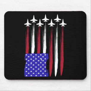 Tapis De Souris Jets 4 juillet Patriotique Rouge Blanc Bleu Usa Dr