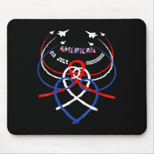 Tapis De Souris Jets patriotiques rétro américain Drapeau américai