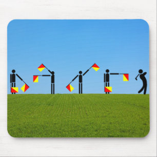 Tapis De Souris Jeu-concours de sémaphore de drapeau - golf