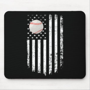 Tapis De Souris Jeu de baseball vintage Jour Drapeau américain pou