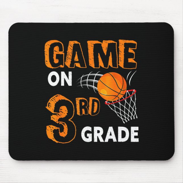 Tapis De Souris Jeu De Basket De 3E Année Retour À L'École Fun Gi (Devant)