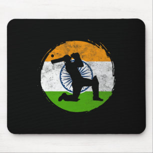 Tapis De Souris Jeu de cricket sport drapeau de l'Inde joueur de c