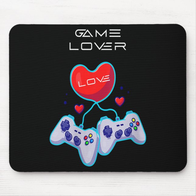 Tapis De Souris Jeu de femmes Couple Amour Gamepad Coeur Humour Th (Devant)