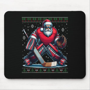 Tapis De Souris Jeu de Noël Père Noël Hockey Goalie Vilain Sweat d