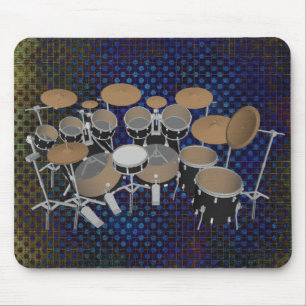 Tapis De Souris Jeu de tambour noir à 10 pièces : Black Mousepad