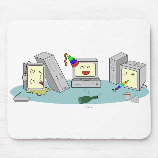 Tapis De Souris Jeu d'ordinateur de partie de LAN Geeky (Devant)