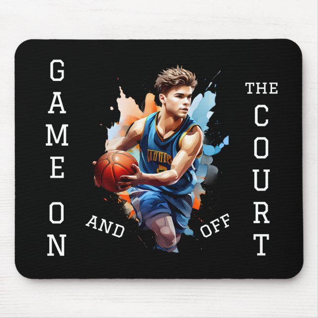 Tapis De Souris Jeu du joueur de basket sur (Devant)