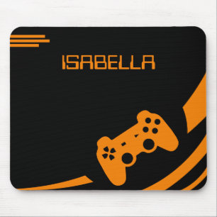 Tapis De Souris Jeu Orange moderne Jeu Nom personnalisé