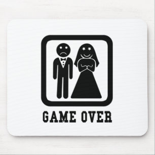 Tapis De Souris Jeu terminé   Bachelor Stag Party cadeau (noir/bla