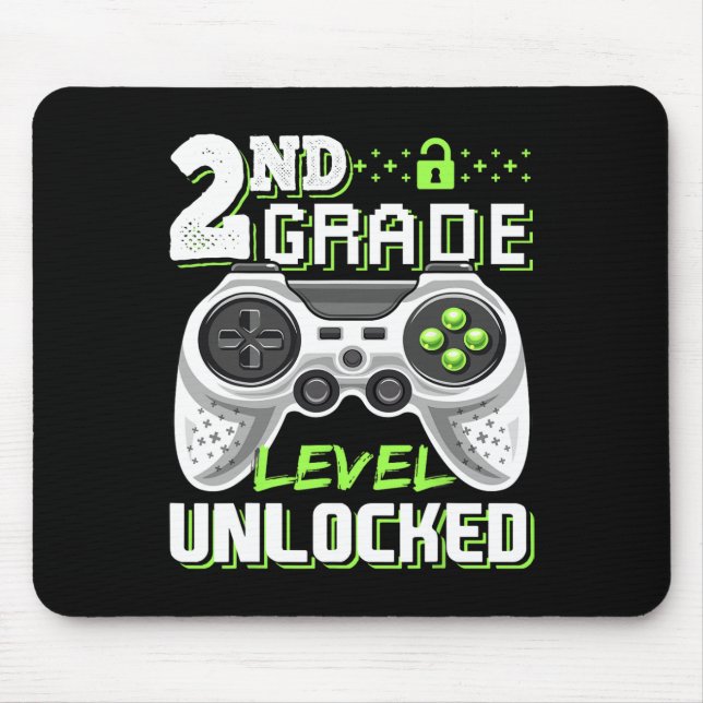 Tapis De Souris Jeu Vidéo Déverrouillé De 2E Année À L'École (Devant)