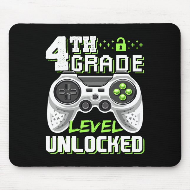 Tapis De Souris Jeu vidéo déverrouillé de 4e année à l'école (Devant)