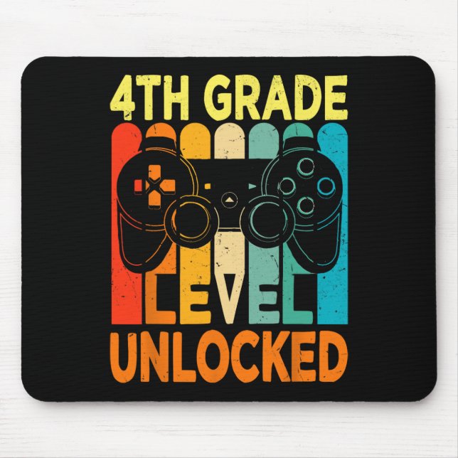 Tapis De Souris Jeu vidéo déverrouillé de 4e année à l'école (Devant)