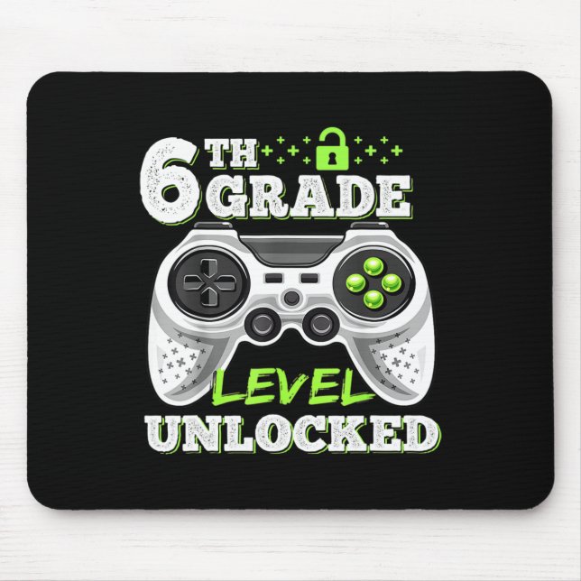 Tapis De Souris Jeu vidéo déverrouillé de 6e année à l'école (Devant)