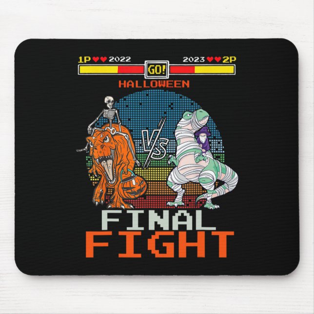 Tapis De Souris Jeu vidéo Halloween T-rex Skeleton maman - Final (Devant)