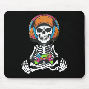 Tapis De Souris Jeu vidéo squelette Halloween jeu gamer garçons mo