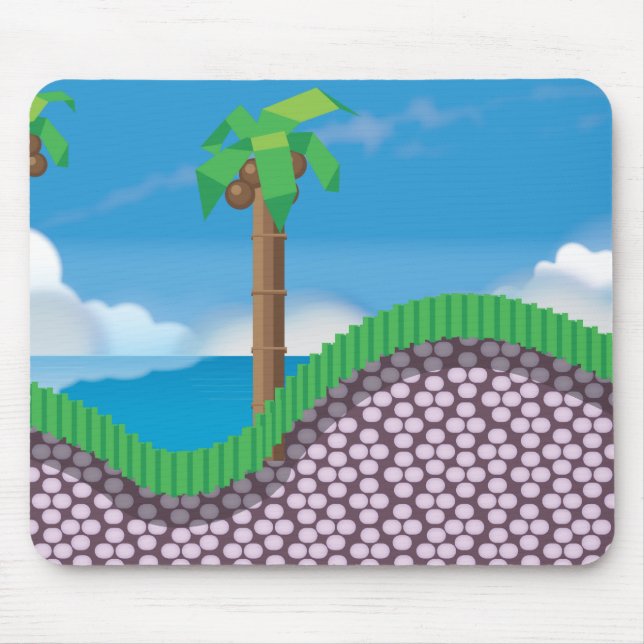 Tapis De Souris Jeu Vidéo vintage Palm Trees. (Devant)