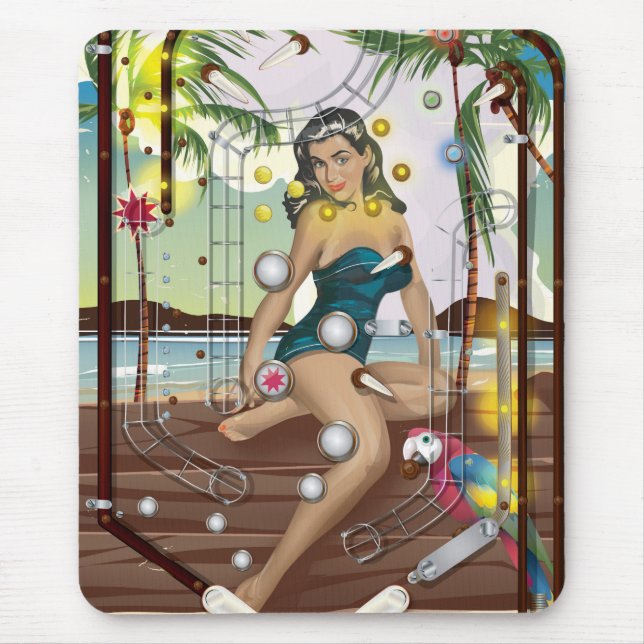 Tapis De Souris Jeu vintage de Pinball Machine (Devant)