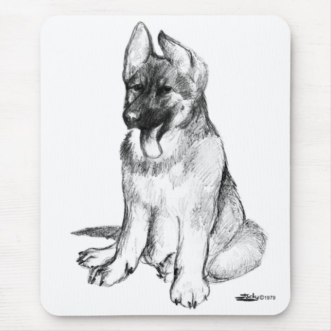 Tapis De Souris Jeune Berger Allemand (Devant)