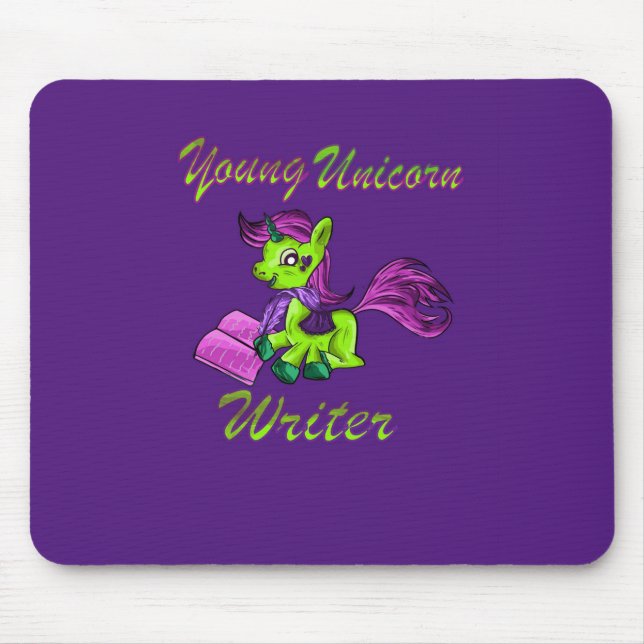 Tapis De Souris Jeune Écrivain Unicorne (Devant)