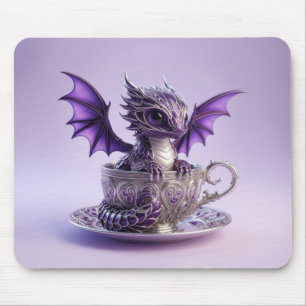 Tapis De Souris Jeune Fairmont Dragon Violet Et Blanc Dans Une Tas