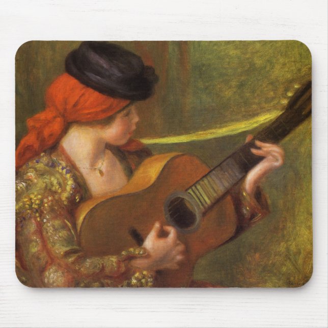 Tapis De Souris Jeune femme espagnole avec une guitare de Pierre R (Devant)