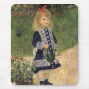 Tapis De Souris Jeune fille au arrosoir par Pierre Renoir