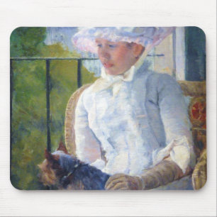 Tapis De Souris Jeune fille et son chien, Mary Cassatt