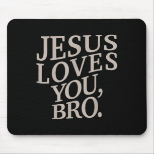 Tapis De Souris Jeune Jésus vous aime Bro Amusant Christian Garçon