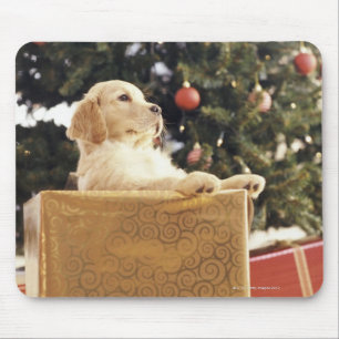 Tapis De Souris Jeune Labrador apprend un cadeau de Noël