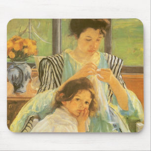Tapis De Souris Jeune mère coudre par Mary Cassatt, Art Vintage