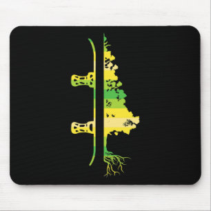 Tapis De Souris Jeux d'hiver Funky Mountain Snowboard Pine Tree