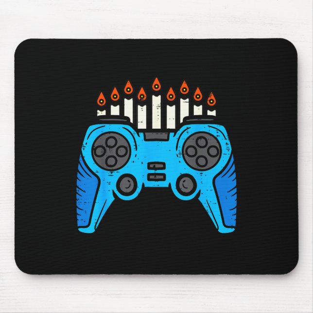 Tapis De Souris Jewish Video Game Gamer Hanukkah Chanukah Men Boy  (Devant)