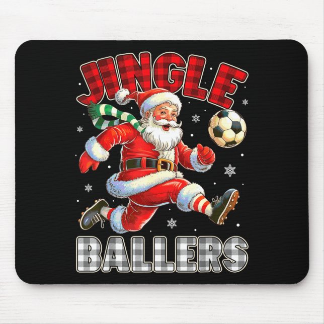 Tapis De Souris Jingle Ballers Santa Football Christmas Soccer Pla (Devant)