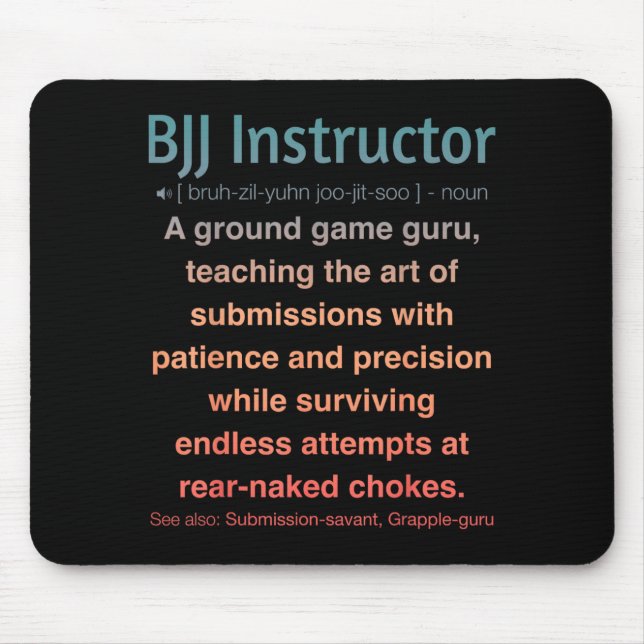 Tapis De Souris Jiu-Jitsu brésilien drôle (Devant)
