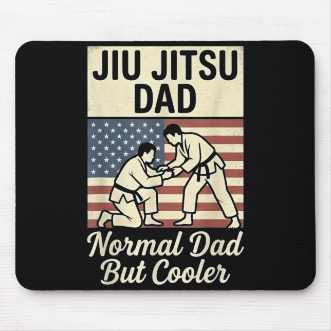 Tapis De Souris Jiu jitsu papa comme un papa normal mais plus cool (Devant)