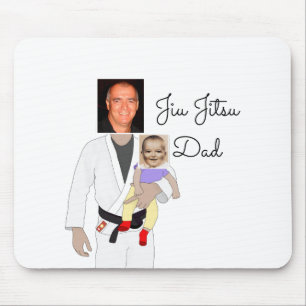 Tapis De Souris Jiu Jitsu Papa photos personnalisées et texte manu