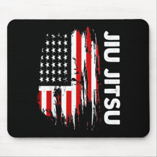 Tapis De Souris Jiu Jitsu vintage drapeau américain Jiu Brésilien