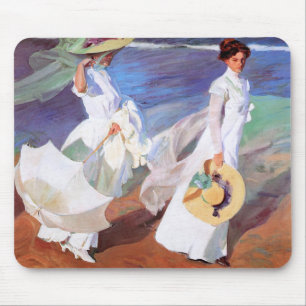Tapis De Souris Joaquin Sorolla Femmes Promenade Plage