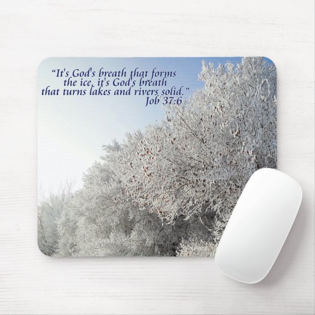 Tapis De Souris Job 37:6 Inspirational Winter Landscape Mousepad (Avec souris)