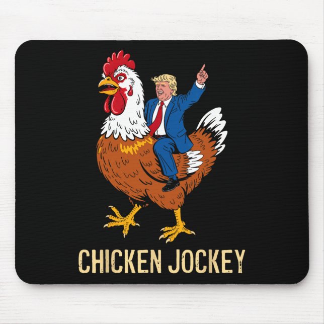 Tapis De Souris Jockey de poulet Trump Mème amusant 9 (Devant)
