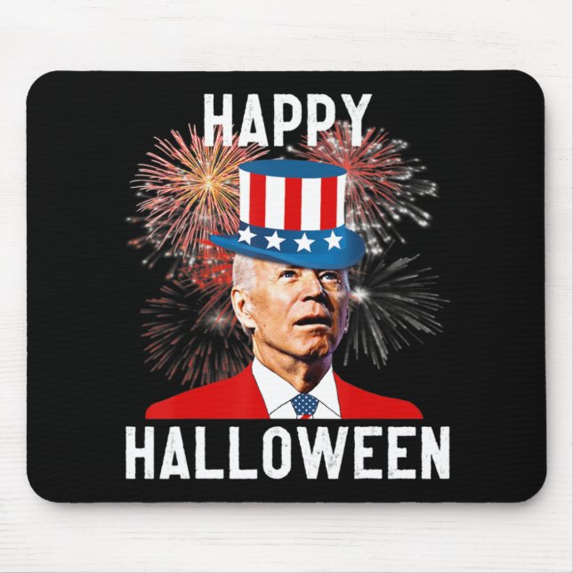 Tapis De Souris Joe Biden Bonne Halloween Pour Amusants Juillet (Devant)