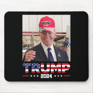 Tapis De Souris Joe Biden Portant Un Casquette Trump